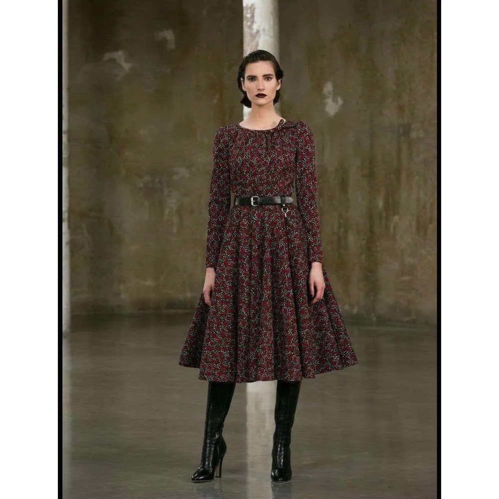 Lena Hoschek Mathilde Dress Women M Floral Gothic Dark Academia Designer NWT